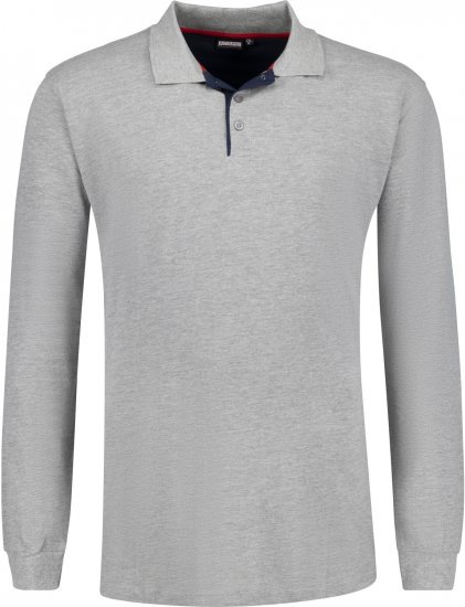 Adamo Peter Comfort fit Long sleeve Polo Grey - Πόλο μπλουζάκια - Aνδρικά μπλουζακια πολο μεγάλα μεγέθη