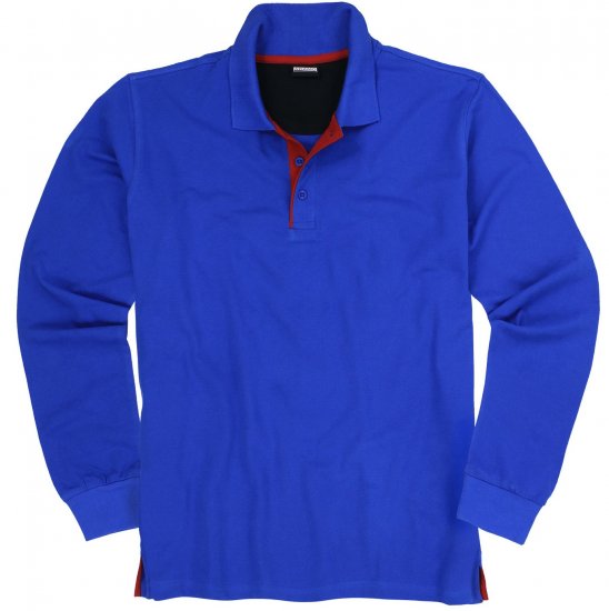 Adamo Peter Comfort fit Long sleeve Polo Blue - Πόλο μπλουζάκια - Aνδρικά μπλουζακια πολο μεγάλα μεγέθη