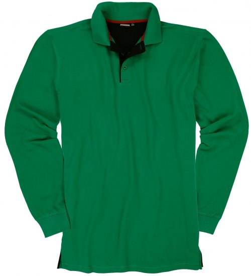 Adamo Peter Comfort fit Long sleeve Polo Green - Πόλο μπλουζάκια - Aνδρικά μπλουζακια πολο μεγάλα μεγέθη