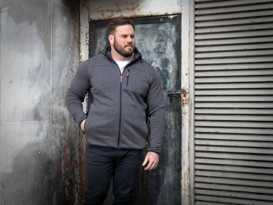 D555 Conrad Detachable Hood Bonded Fleece Zip Through Hoody Μπλε μαρέν - φούτερ/Φούτερ με κουκούλα - φούτερ/Φούτερ με κουκούλα ανδρικά μεγάλα μεγέθη 