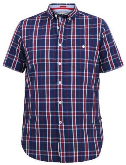D555 ROYSTON S/S Shirt Navy - Πουκάμισα - Aνδρικά πουκαμισα μεγαλα μεγάλα μεγέθη