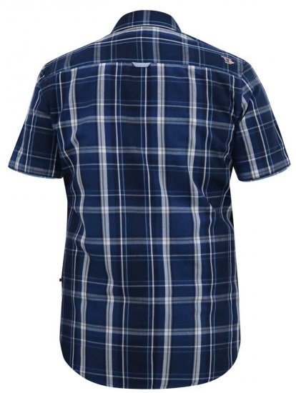 D555 HADSTOCK Check Button Down Collar S/S Shirt Navy - Πουκάμισα - Aνδρικά πουκαμισα μεγαλα μεγάλα μεγέθη
