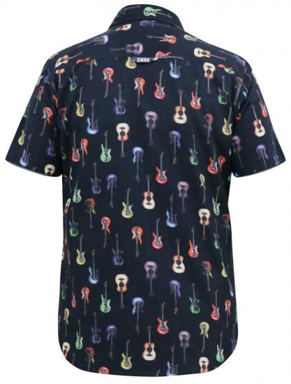 D555 BARRATT Guitar AO Printed Button Down Collar S/S Shirt - Πουκάμισα - Aνδρικά πουκαμισα μεγαλα μεγάλα μεγέθη