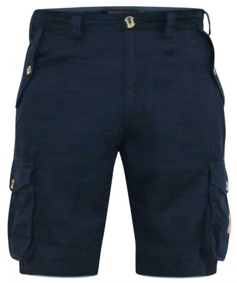 D555 RODNEY Cotton Cargo Shorts Navy - Σορτς - Aνδρικεσ βερμουδεσ μεγαλα μεγάλα μεγέθη