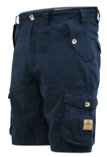 D555 RODNEY Cotton Cargo Shorts Navy - Σορτς - Aνδρικεσ βερμουδεσ μεγαλα μεγάλα μεγέθη
