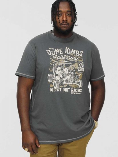 D555 BENNETT Dune Kings Buggy Printed Crew Neck T-Shirt Khaki - Μακό μπλουζάκια - Aνδρικά μπλουζεσ μεγάλα μεγέθη