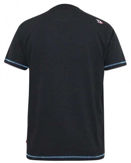 D555 BINGHAM State Of Miami Printed Crew Neck T-Shirt Black - Μακό μπλουζάκια - Aνδρικά μπλουζεσ μεγάλα μεγέθη
