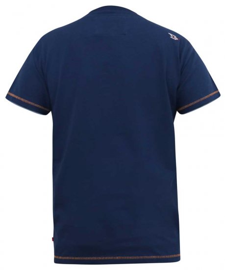 D555 COLIN Born To Rock Printed Crew Neck T-Shirt French Navy - Μακό μπλουζάκια - Aνδρικά μπλουζεσ μεγάλα μεγέθη