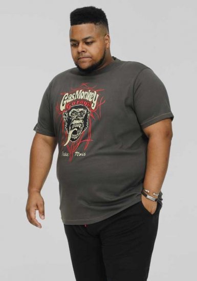 D555 DALLAS Official Gas Monkey Printed Crew Neck T-Shirt Khaki - Μακό μπλουζάκια - Aνδρικά μπλουζεσ μεγάλα μεγέθη