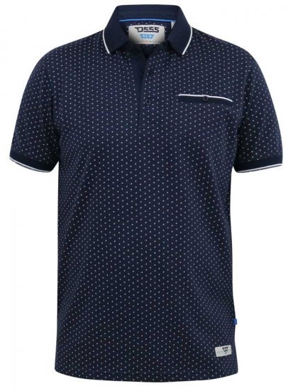 D555 DARWIN AO Printed Polo Shirt Navy - Πόλο μπλουζάκια - Aνδρικά μπλουζακια πολο μεγάλα μεγέθη