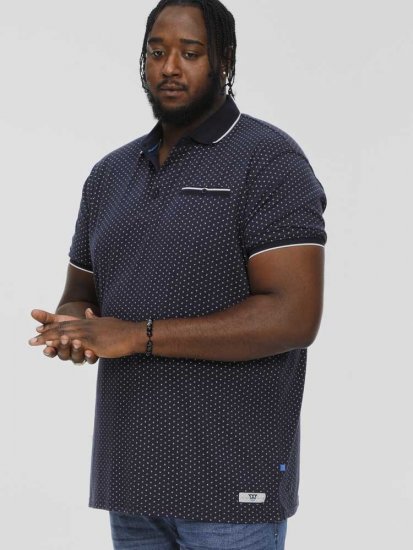 D555 DARWIN AO Printed Polo Shirt Navy - Πόλο μπλουζάκια - Aνδρικά μπλουζακια πολο μεγάλα μεγέθη