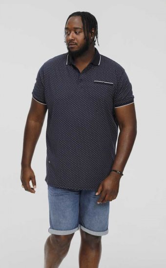 D555 DARWIN AO Printed Polo Shirt Navy - Πόλο μπλουζάκια - Aνδρικά μπλουζακια πολο μεγάλα μεγέθη