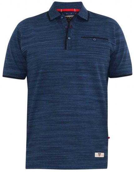 D555 FOXLEY Pique Reno Polo Navy - Πόλο μπλουζάκια - Aνδρικά μπλουζακια πολο μεγάλα μεγέθη