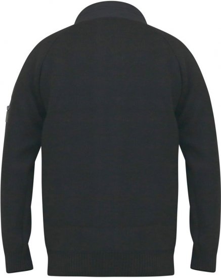 D555 MARSDEN Hybrid Knitted Jacket With Bonded Fleece Lining Black - Μπουφάν - Aνδρικά μπουφαν μεγάλα μεγέθη