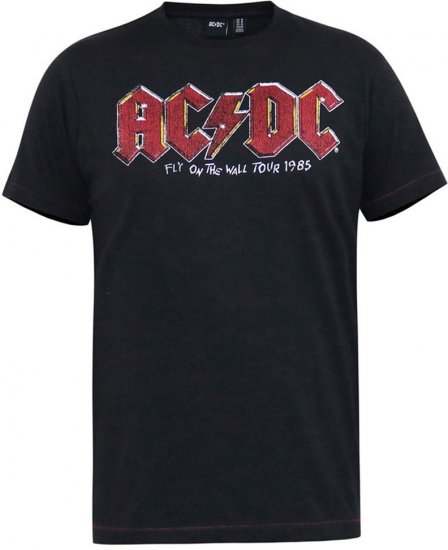 D555 JAILBREAK Official Ac/Dc Printed T-Shirt With Front And Back Print - Black - Μακό μπλουζάκια - Aνδρικά μπλουζεσ μεγάλα μεγέθη