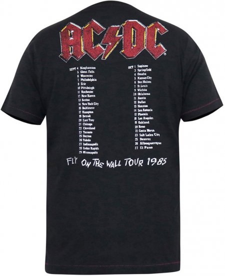 D555 JAILBREAK Official Ac/Dc Printed T-Shirt With Front And Back Print - Black - Μακό μπλουζάκια - Aνδρικά μπλουζεσ μεγάλα μεγέθη