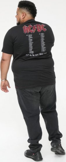 D555 JAILBREAK Official Ac/Dc Printed T-Shirt With Front And Back Print - Black - Μακό μπλουζάκια - Aνδρικά μπλουζεσ μεγάλα μεγέθη
