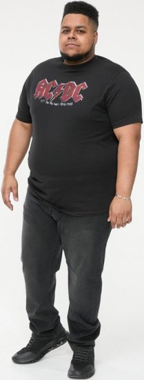 D555 JAILBREAK Official Ac/Dc Printed T-Shirt With Front And Back Print - Black - Μακό μπλουζάκια - Aνδρικά μπλουζεσ μεγάλα μεγέθη