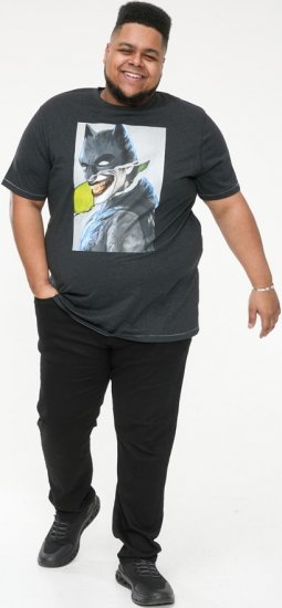 D555 MARTIN Official Batman Printed T-Shirt Washed Black - Μακό μπλουζάκια - Aνδρικά μπλουζεσ μεγάλα μεγέθη