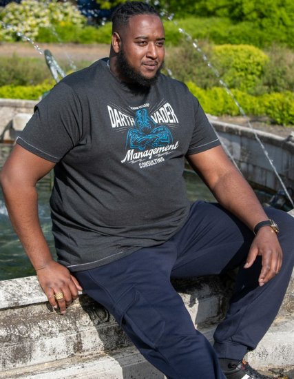 D555 SOLO Official Star Wars Management Consulting Printed T-Shirt Black Reno - Μακό μπλουζάκια - Aνδρικά μπλουζεσ μεγάλα μεγέθη