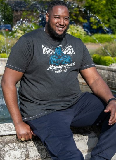 D555 SOLO Official Star Wars Management Consulting Printed T-Shirt Black Reno - Μακό μπλουζάκια - Aνδρικά μπλουζεσ μεγάλα μεγέθη