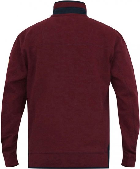 D555 HIRALDO Quarter Neck Pique Fleece Sweatshirt With Chest Embroidery Red - φούτερ/Φούτερ με κουκούλα - φούτερ/Φούτερ με κουκούλα ανδρικά μεγάλα μεγέθη 