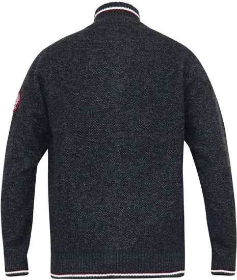 D555 ABERDARE Knitted Zip Through Sweater With Bonded Check Lining Charcoal Marl - φούτερ/Φούτερ με κουκούλα - φούτερ/Φούτερ με κουκούλα ανδρικά μεγάλα μεγέθη 
