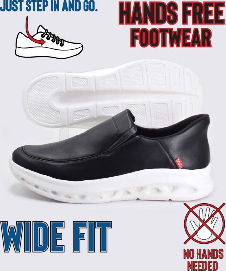D555 Carlisle 2 Kingsize Hands Free Shoes Black - Ανδρικά Παπούτσια 40-52 - 