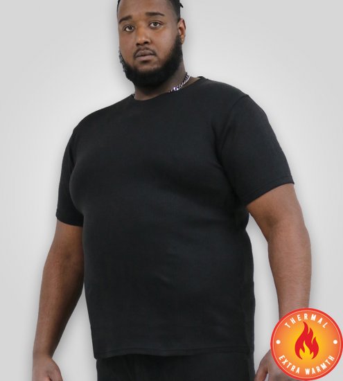 D555 Motherwell Thermal Short Sleeve T-Shirt Black - Εσώρουχα/Μαγιό - Aνδρικά Εσώρουχα μεγάλα μεγέθη