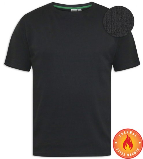 D555 Motherwell Thermal Short Sleeve T-Shirt Black - Εσώρουχα/Μαγιό - Aνδρικά Εσώρουχα μεγάλα μεγέθη