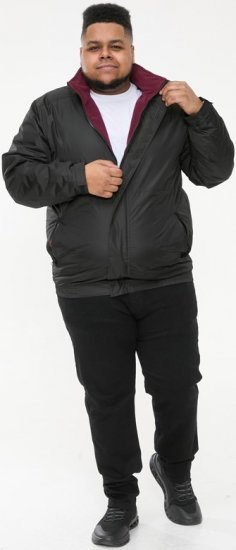D555 Rudy Showerproof Fleece Lined Jacket With Packaway Hood - Black - Μπουφάν - Aνδρικά μπουφαν μεγάλα μεγέθη
