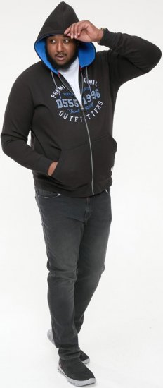 D555 LINGARD Full Zip Hoody With Original Chest Print Black - φούτερ/Φούτερ με κουκούλα - φούτερ/Φούτερ με κουκούλα ανδρικά μεγάλα μεγέθη 