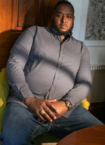 D555 MORGAN Micro AOP Long Sleeve Shirt With Concealed Button Down Collar Navy - Πουκάμισα - Aνδρικά πουκαμισα μεγαλα μεγάλα μεγέθη