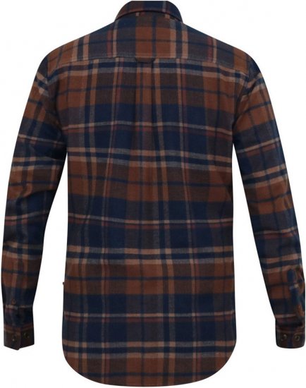 D555 SHERLOCK Check Overshirt With Two Patch Pockets & Button Down Collar Navy - Πουκάμισα - Aνδρικά πουκαμισα μεγαλα μεγάλα μεγέθη