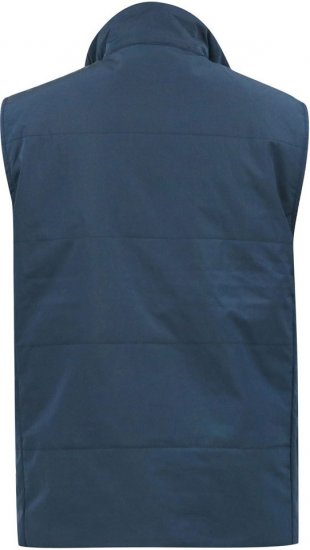 D555 FELIPE Zip Through Padded Gilet With Contrast Colour Lining And Rubber Badge Navy - Μπουφάν - Aνδρικά μπουφαν μεγάλα μεγέθη