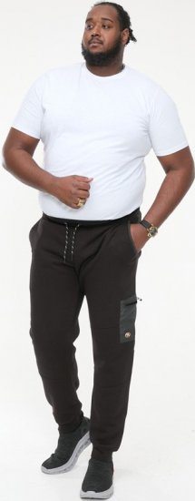 D555 COTGRAVE Couture Elasticated Waistband Jogger With Woven Fabric Trim Black - Αθλητικές φόρμες/σορτσάκια - Αθλητικές Φόρμες ανδρικεσ μεγάλα μεγέθη