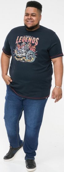 D555 JAGGER Legends Motor Bike Printed Crew Neck T-Shirt Navy - Μακό μπλουζάκια - Aνδρικά μπλουζεσ μεγάλα μεγέθη