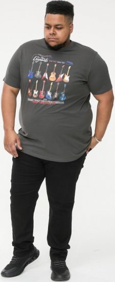 D555 JAIDEN Legends Guitar Printed Crew Neck T-Shirt Khaki - Μακό μπλουζάκια - Aνδρικά μπλουζεσ μεγάλα μεγέθη