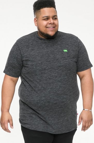 D555 ORSTON Reno Fabric Crew Neck T-Shirt With Chest Embroidery Black Reno - Μακό μπλουζάκια - Aνδρικά μπλουζεσ μεγάλα μεγέθη