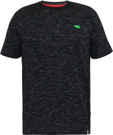 D555 ORSTON Reno Fabric Crew Neck T-Shirt With Chest Embroidery Black Reno - Μακό μπλουζάκια - Aνδρικά μπλουζεσ μεγάλα μεγέθη