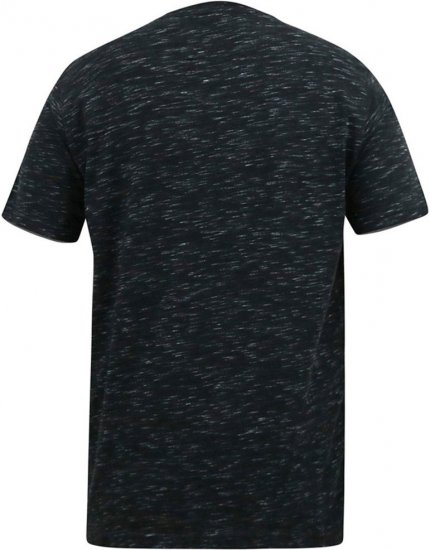 D555 ORSTON Reno Fabric Crew Neck T-Shirt With Chest Embroidery Black Reno - Μακό μπλουζάκια - Aνδρικά μπλουζεσ μεγάλα μεγέθη