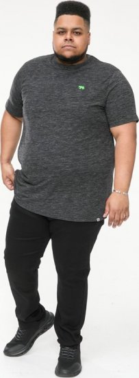 D555 ORSTON Reno Fabric Crew Neck T-Shirt With Chest Embroidery Black Reno - Μακό μπλουζάκια - Aνδρικά μπλουζεσ μεγάλα μεγέθη