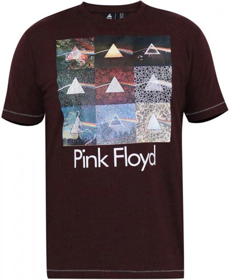 D555 DIVISION Official Pink Floyd Printed T-Shirt Burgundy - Μακό μπλουζάκια - Aνδρικά μπλουζεσ μεγάλα μεγέθη