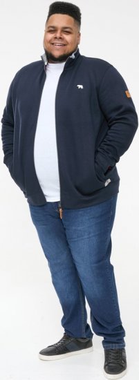 D555 NASHUA Zip Through Sweatshirt In Fleece Navy - φούτερ/Φούτερ με κουκούλα - φούτερ/Φούτερ με κουκούλα ανδρικά μεγάλα μεγέθη 