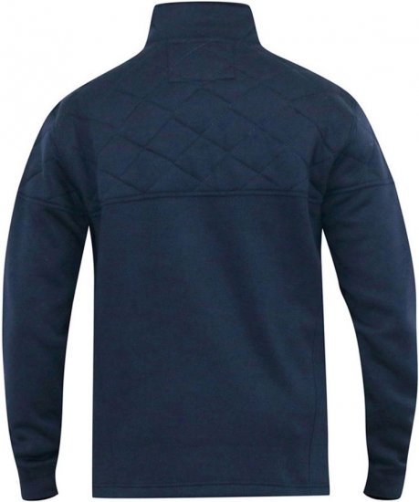 D555 SWANN Quarter Neck Sweatshirt With Quilted Top Panel Navy - φούτερ/Φούτερ με κουκούλα - φούτερ/Φούτερ με κουκούλα ανδρικά μεγάλα μεγέθη 