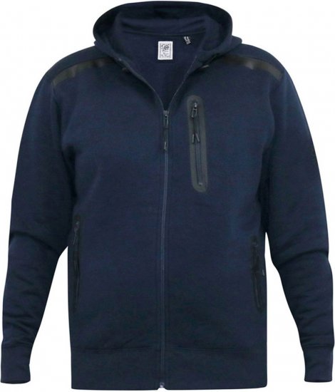D555 GABRIEL Couture Zip Through Hoody With Reversible Zips Navy - φούτερ/Φούτερ με κουκούλα - φούτερ/Φούτερ με κουκούλα ανδρικά μεγάλα μεγέθη 