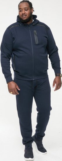 D555 GABRIEL Couture Zip Through Hoody With Reversible Zips Navy - φούτερ/Φούτερ με κουκούλα - φούτερ/Φούτερ με κουκούλα ανδρικά μεγάλα μεγέθη 