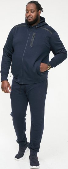 D555 GABRIEL Couture Zip Through Hoody With Reversible Zips Navy - φούτερ/Φούτερ με κουκούλα - φούτερ/Φούτερ με κουκούλα ανδρικά μεγάλα μεγέθη 