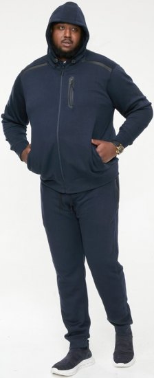 D555 GABRIEL Couture Zip Through Hoody With Reversible Zips Navy - φούτερ/Φούτερ με κουκούλα - φούτερ/Φούτερ με κουκούλα ανδρικά μεγάλα μεγέθη 