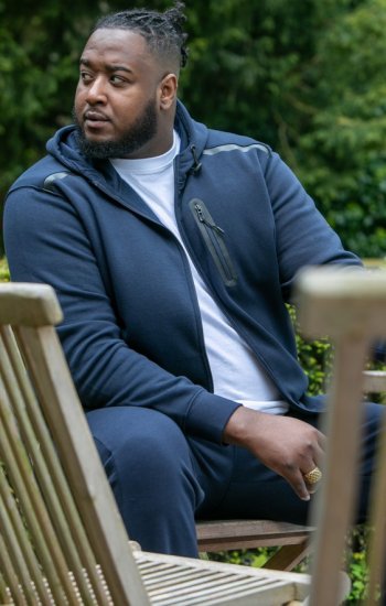 D555 GABRIEL Couture Zip Through Hoody With Reversible Zips Navy - φούτερ/Φούτερ με κουκούλα - φούτερ/Φούτερ με κουκούλα ανδρικά μεγάλα μεγέθη 